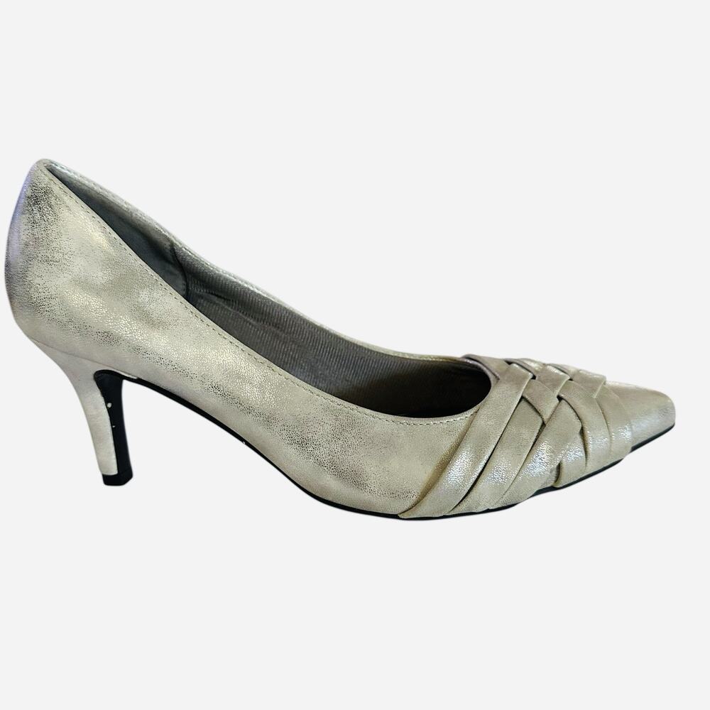 Life‎ Stride Silver Metallic Sentiment Pump Heels. Size 6.5 - Picture 7 of 13